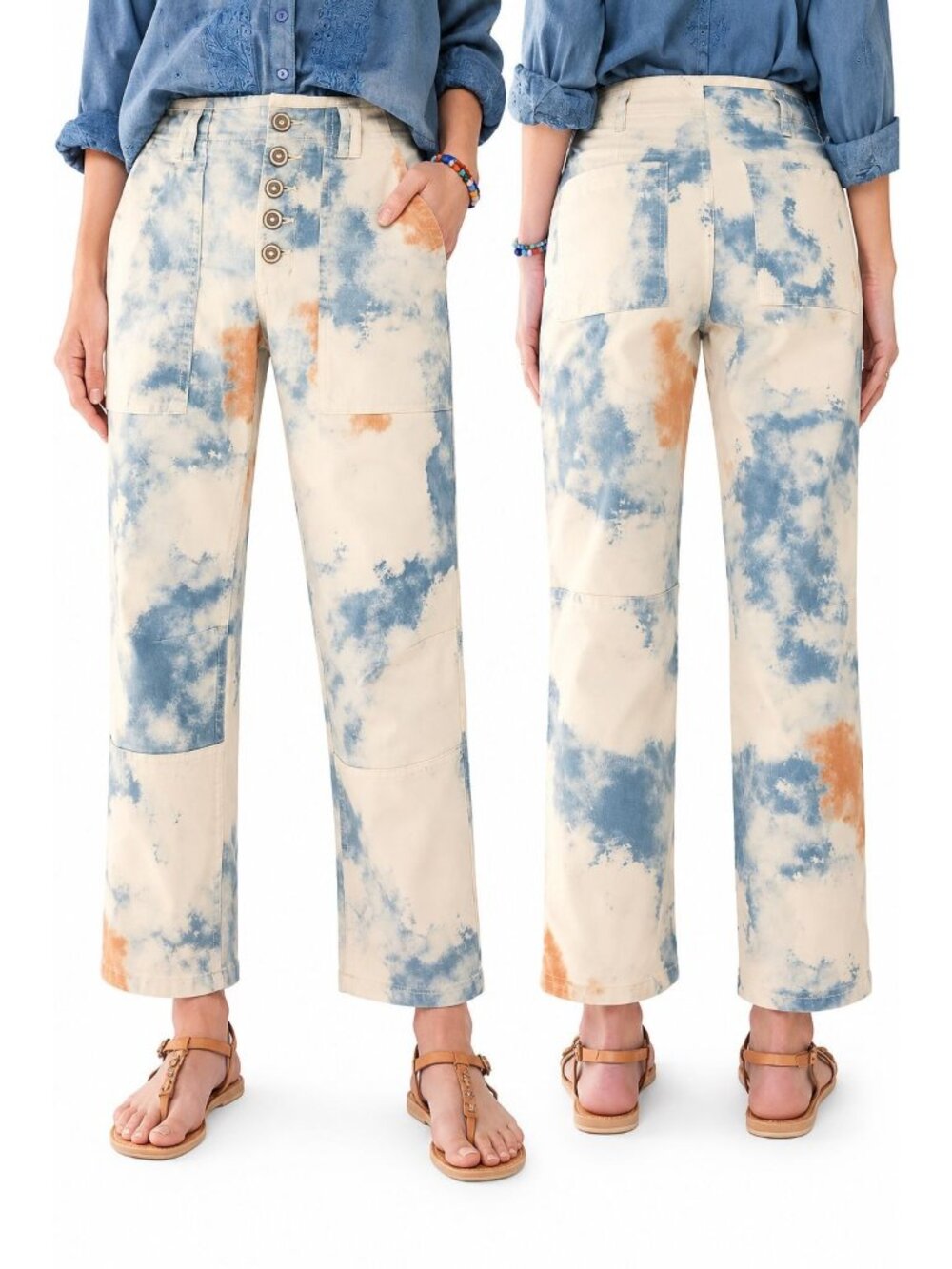 Anthropologie Pilcro The Wanderer Tie Dye Pants Women’s 27 Button Fly Straight L